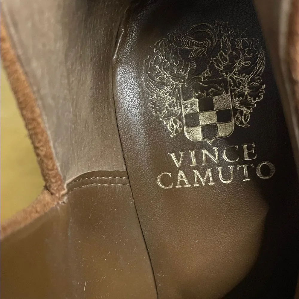 Vince Camuto Bibestie Booties Ankle Boots Brown Suede 7.5